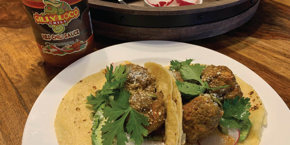 Sweet Chile Rojo Meatball Tacos
