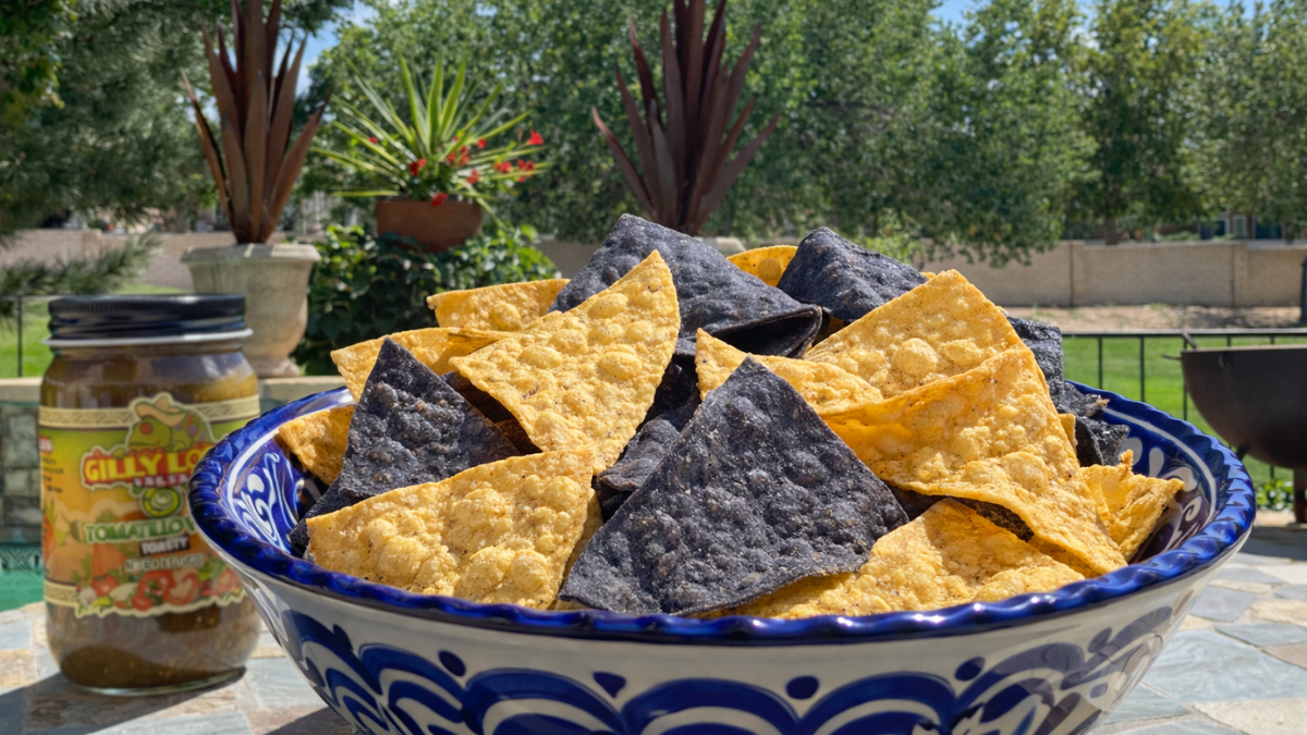 Seed oil free tortilla chips made with coconut oil and simple ingredients