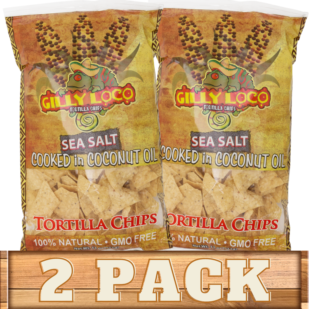 Healthy Tortilla Chips Cooked in Coconut Oil 2-Pack